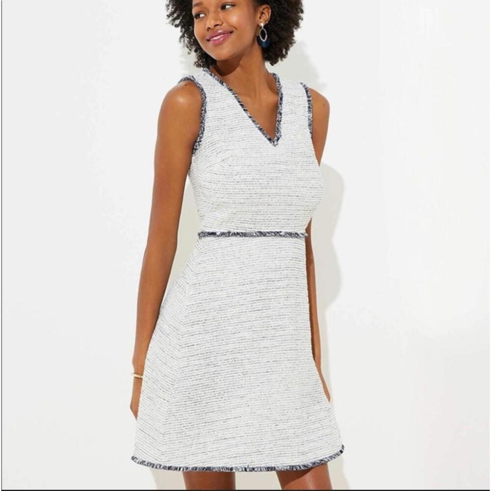 LOFT White and Black Mini Dress
